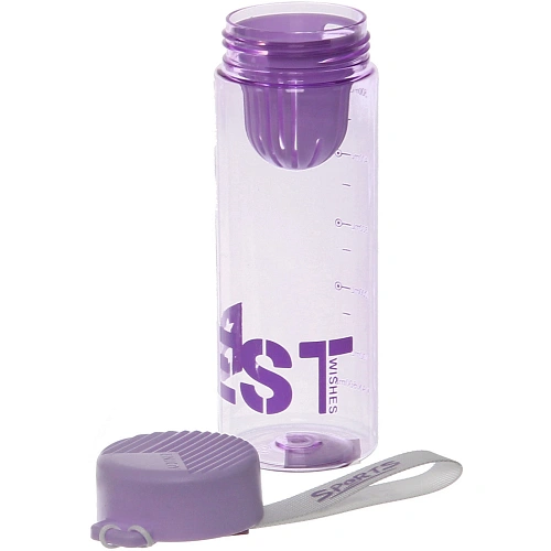 Бутылка питьевая пластиковая 600мл BEST, микс цветов_15