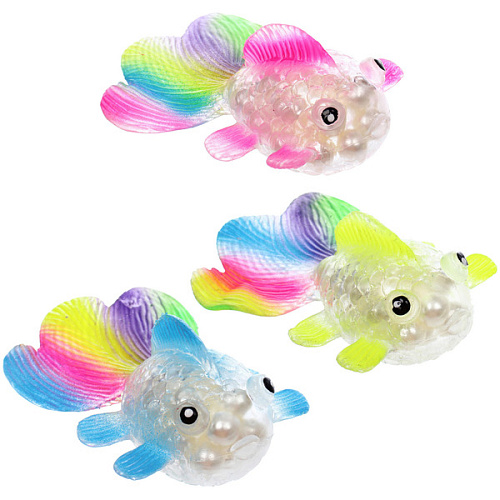 Игрушка "Рыбка", 12,5 см, сквиш с бусинами, микс