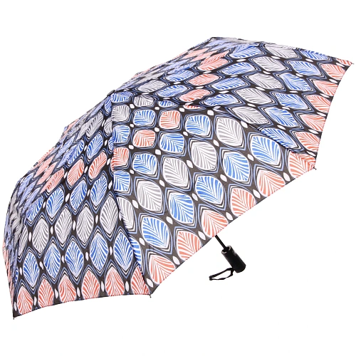 Зонт женский полуавтомат Ultramarine- Маниока, микс 6 цветов, 8 спиц, d-100см, длина в слож виде 28см, голубые цветы_13