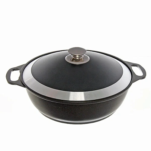 Кастрюля-жаровня 3л литой алюминий с крышкой ж30а