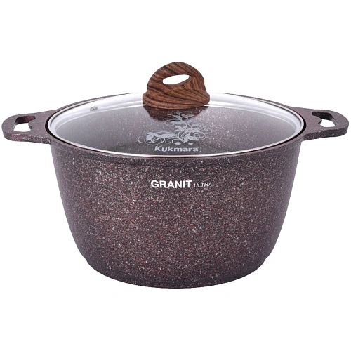Кастрюля 6л "Granit ultra" (red) со стеклянной крышкой кга62а