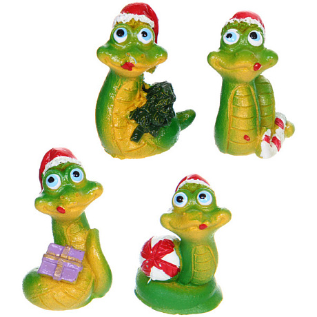 Фигурка новогодняя "Зимняя змейка" 2,5*2*4 см, микс
