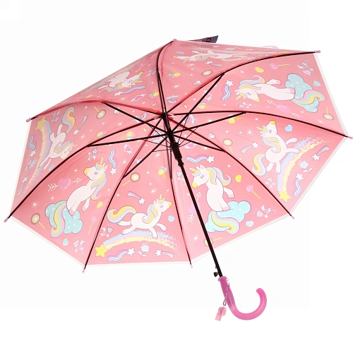 Зонт детский полуавтомат Ультрамарин - Единорожек на луне, 8 спиц, d-85см, длина в слож виде 68см  _10