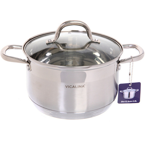 Кастрюля из нержавеющей стали VICALINA 3,6л, индукция, VL-1074,