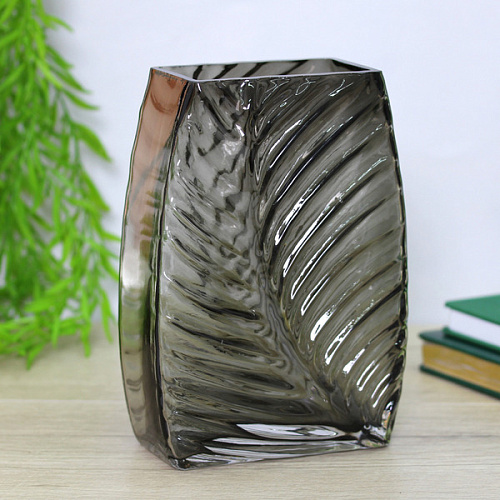 Ваза стеклянная "GREY GLASS" 15*21*6см 