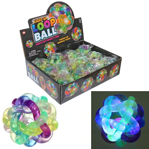 Мяч 6 см "Клубок" попрыгун, с подсветкой