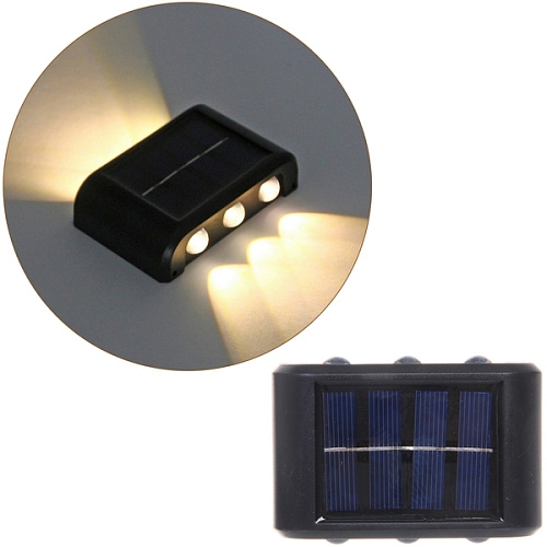 Фонарь садовый "Sunshine" 9*6*5,5 см, 6 LED на солнечной батарее (свечение теплый белый)