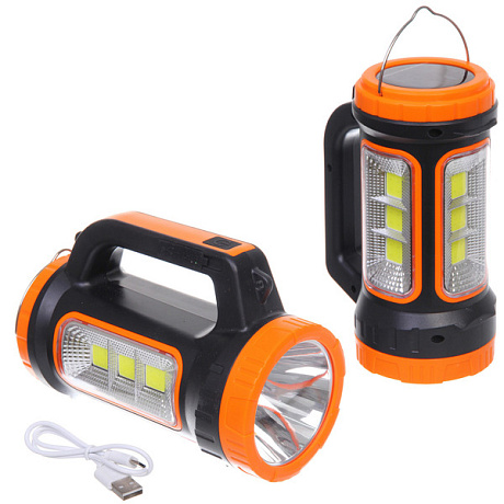 Фонарь ручной 5 режимов 1LED+COB, аккумуляторная батарея 1500mAh USB MH818C