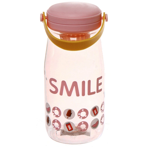 Бутылка питьевая пластиковая 700мл Улыбка, микс цветов_4