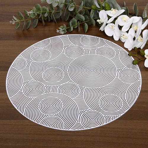 Салфетка на стол 38см Бесконечность, белая_4