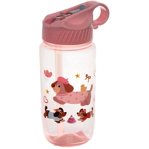 Бутылка питьевая пластиковая 580мл Песики, микс цветов_4