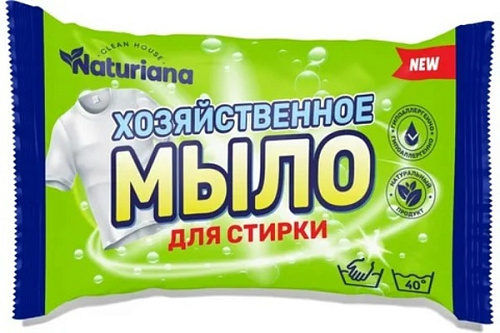 Мыло хоз ММК 72% 180г Naturiana для стирки в цветной упаковке (60)