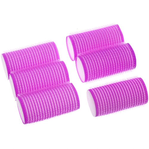 Бигуди-липучки с поролоном для сна мягкие 6шт "Безупречные Локоны", цвет фуксия, 6*3см