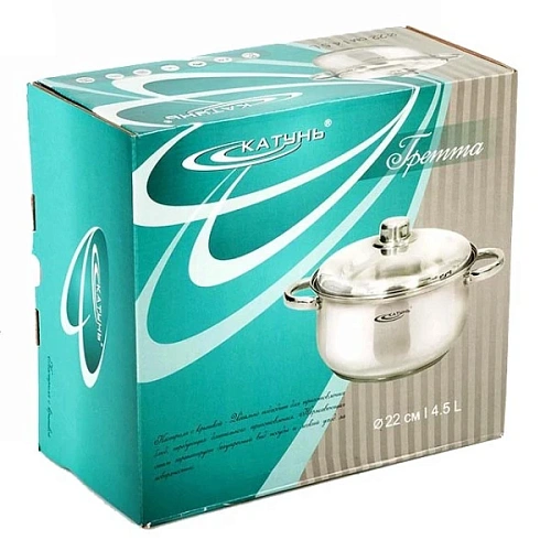 Кастрюля 4,5л ГРЕТТА D-22 металкр (18) KT04-D-45м _26