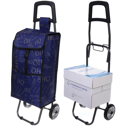 Тележка хозяйственная с сумкой (933326см, колеса 14 см, грузоподъемность до 25 кг) синяя SYD-007_2