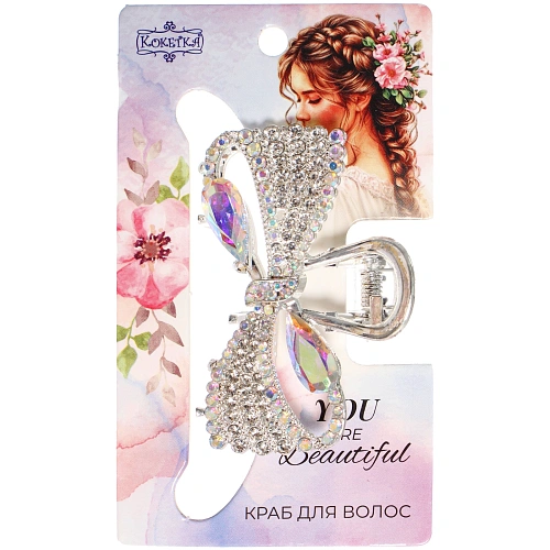 Заколка - краб для волос на блистере LAVITA, бантик, цвет серебро и золото, 5,83,3см_9