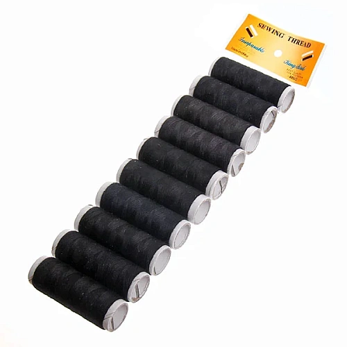 Нитки в наборе 10шт, цвет чёрный, 40м.