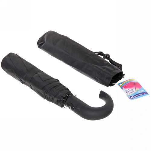 Зонт мужской автомат Ультрамарин - Эстет, цвет черный, ручка крючок, d98см_8