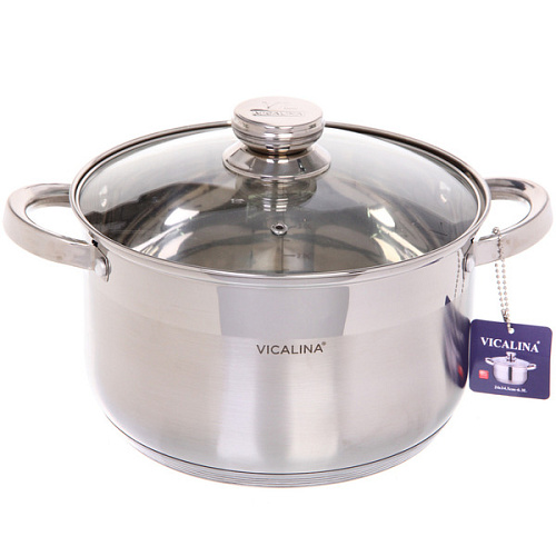 Кастрюля из нержавеющей стали VICALINA 6,3л, индукция, VL-7015