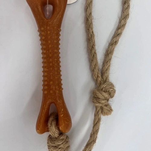 Игрушка - грызак "Счастливый БРО", косточка, 16*4,5*1,8см / 78гр