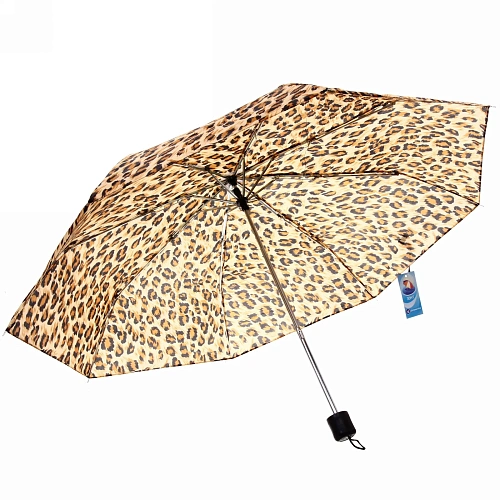 Зонт женский механический Твой стиль - леопард, 8 спиц, d-100, длина в слож виде 23 _5