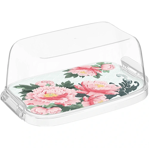 Масленка "Bergamo" с декором "Сад пионов" (бесцветный) 223153201/00