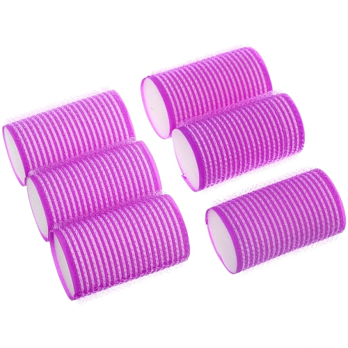 Бигуди-липучки с поролоном для сна мягкие 6шт "Безупречные Локоны", цвет фуксия, 6*3,6см