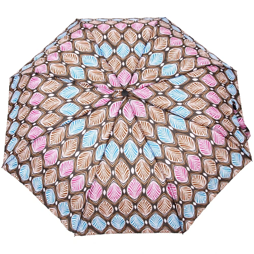 Зонт женский полуавтомат Ultramarine- Маниока, микс 6 цветов, 8 спиц, d-100см, длина в слож виде 28см, голубые цветы_20