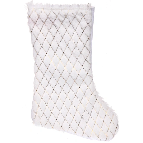 Носок новогодний  "Новогодний образ" 32 X 22 см, Белый микс