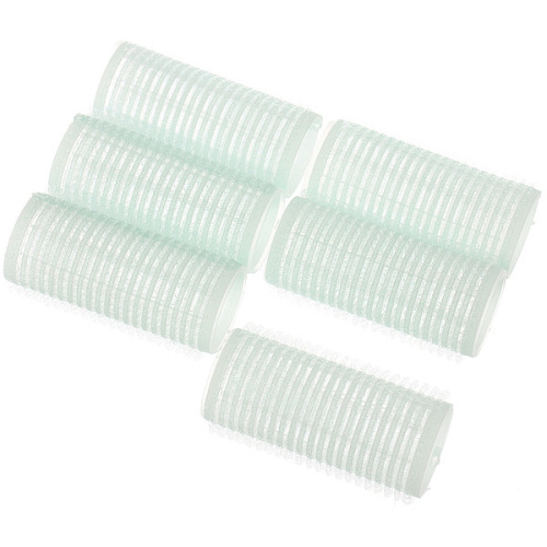 Бигуди липучки, 6шт., однотонные, цвет мятный, d-2,5см