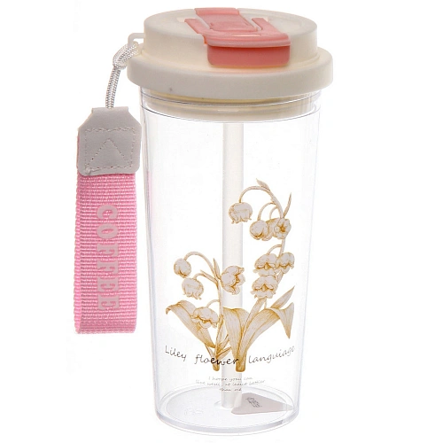 Бутылка питьевая пластиковая 500мл Ландыши, микс цветов_4