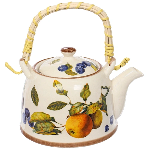 Чайник заварочный керамический 700мл с ситом Апельсины_2