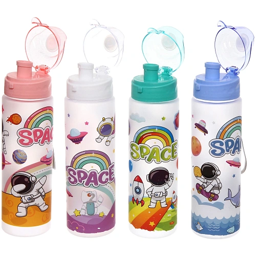 Бутылка питьевая пластиковая 700мл Космос, микс цветов_5