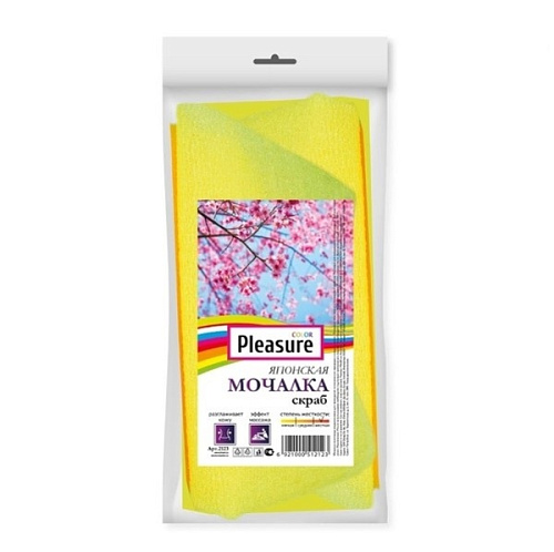 Мочалка-полотенце Японская 90*28см скраб-нейлон Pleasure сolor 