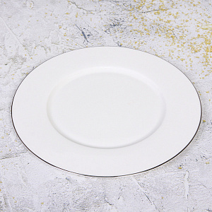 Тарелка фарфоровая "White magic Silver" 31см