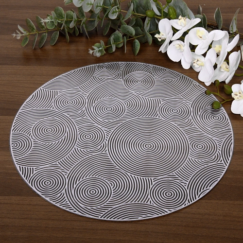 Салфетка на стол 38см Бесконечность, серая_4