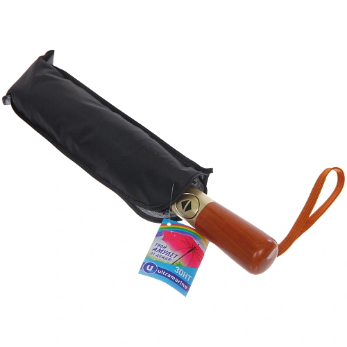 Зонт мужской автомат Ultramarine - Кэжуал, цвет черный, d98, длина в слож виде 28_7