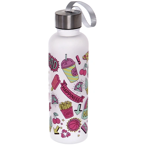 Бутылка питьевая пластиковая 600мл Летний микс, микс цветов_22