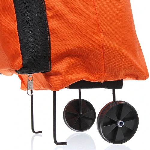 Сумка хозяйственная складная на 2х колёсах оранжевая SYD-024_8