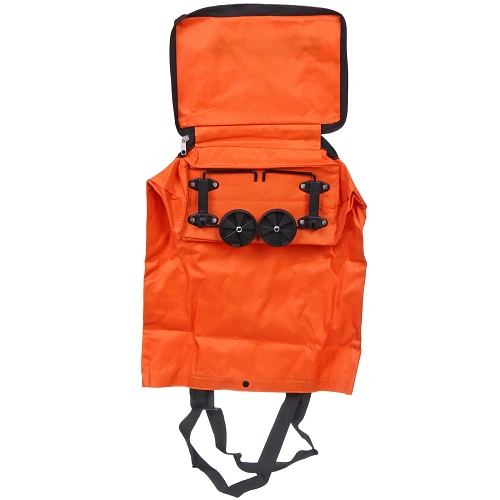 Сумка хозяйственная складная на 2х колёсах оранжевая SYD-024_10