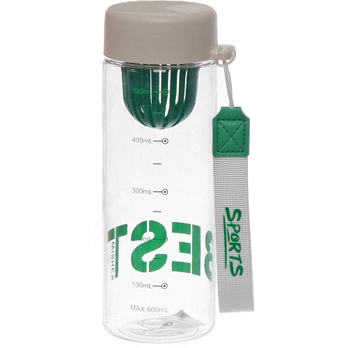 Бутылка питьевая пластиковая 600мл BEST, микс цветов_10