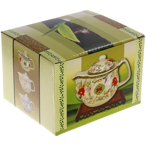 Чайник заварочный керамический 350мл с ситом Фиалки_5