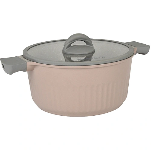 Кастрюля 5,2л "Stella" (cappuccino) со стеклянной крышкой кск52а