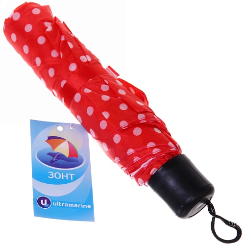 Зонт женский механический Твой стиль - горох, 8 спиц, d-100, длина в слож виде 23 см_4