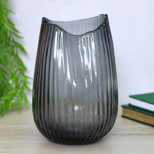 Ваза стеклянная "GREY GLASS" 15,5*23*9см 