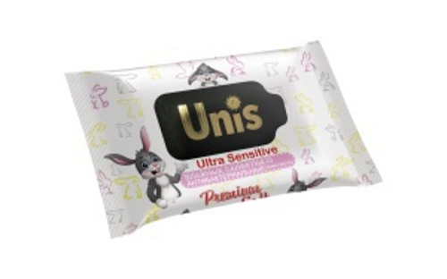 Салфетки влажные для детей "Unis"  без запаха 25 шт