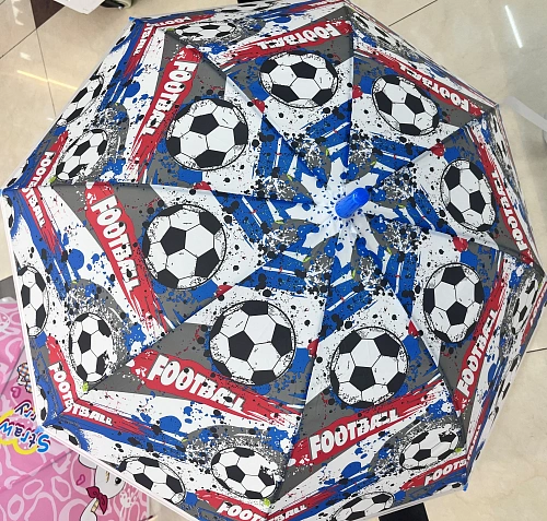 Зонт детский полуавтомат "Футбол", микс 4 дизайна, d-100см