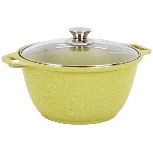 Кастрюля-жаровня 3л "Trendy style" (lime) со стеклянной крышкой ж31tsl