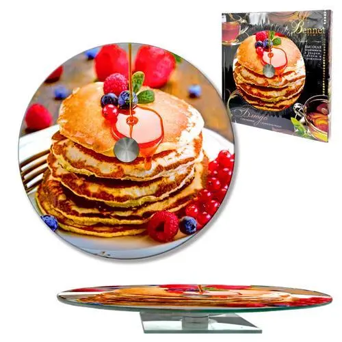 Блюдо стеклянное вращающееся 28см (оладьи)