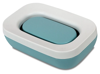 Мыльница открытая Эллиса серо-бирюзовая C843СБИР
